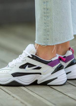 Женские кроссовки nike m2k tekno white\black\pink#найк1 фото