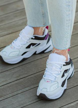 Женские кроссовки nike m2k tekno white\black\pink#найк2 фото