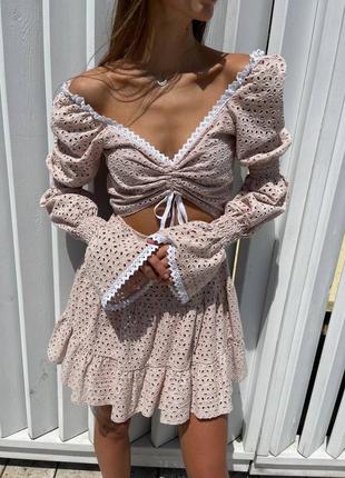 Сукня з прошви, підкладка батист модель: 3241 фото