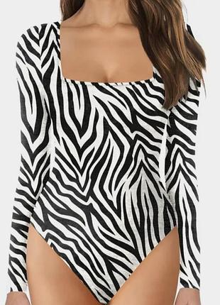 Женское боди забра леопард boohoo 12-14 m-l (46-48)