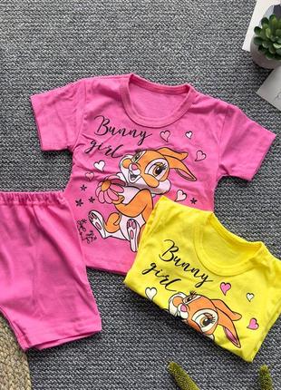 Летний костюм для девочки с шортами