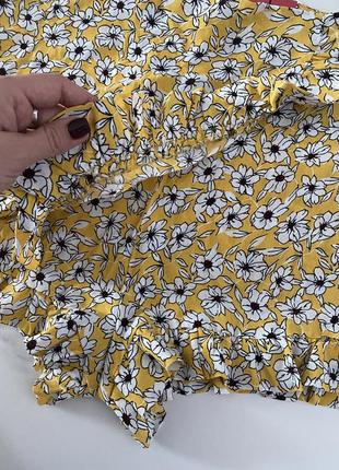 Новые! Легкие падающие шорты-юбка в цветочный принт3 фото