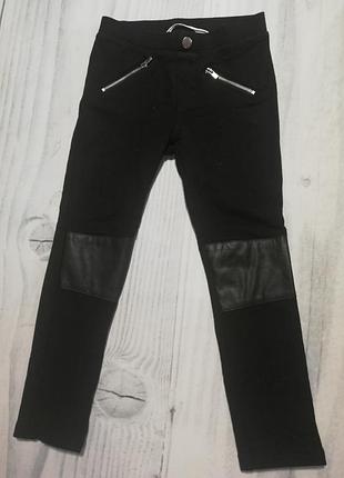 Штаны, треггинсы нм на 6-8 лет  с кожаными вставками на коленках