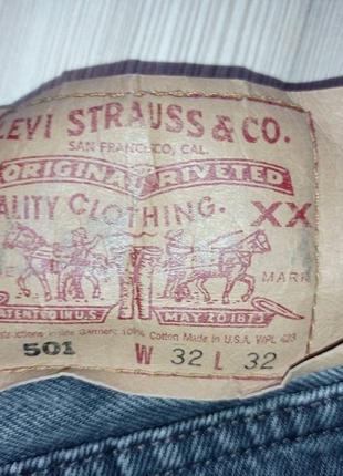 Джинсы levis 501 32/32 ( made in usa ) винтаж 1980 -90 х годов8 фото