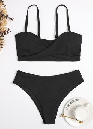 Роскошная новинка. купальник раздельный с переплетением на бюстике