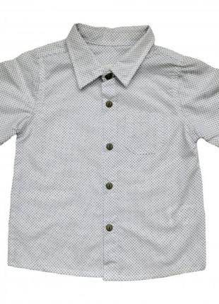 Рубашка белая с коротким рукавом для мальчика р104-110 турция 256501041 фото