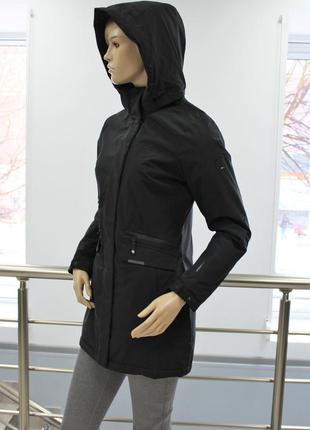Подовжена жіноча куртка/ветровка high experience чорного кольору (розміри 4xl, 5xl, 6xl)5 фото