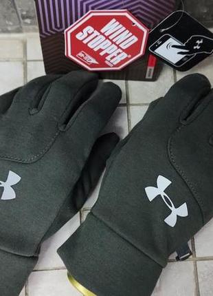 Рукавички чоловічі зимові under armour windstopper із сенсорним пальцем5 фото