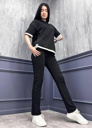 Летний костюм-двойка 46-48 размер. чёрный