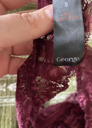 Шикарные, ажурные, трусики, бордового цвета, от бренда: george 👌9 фото