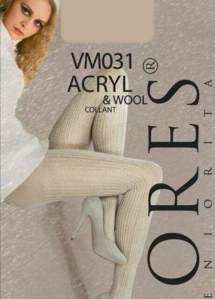 Фантазійні чорні акрилові колготки lores "vm031" acryl & wool