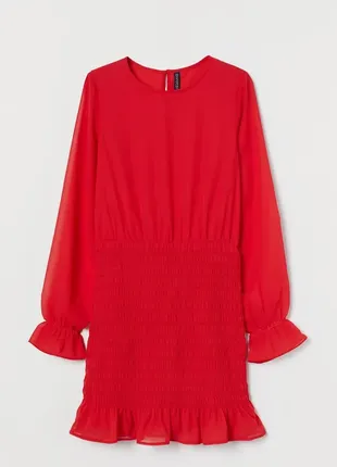 Красное коктейльное платье однотонное