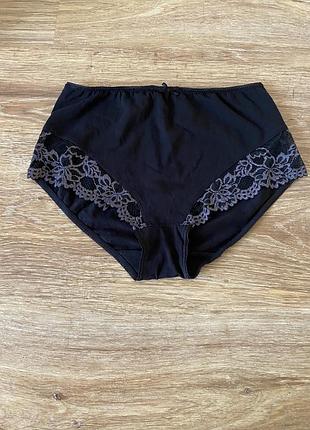 Шикарные, коттоновые, трусики, ажурные, черного цвета, от дорогого бренда: