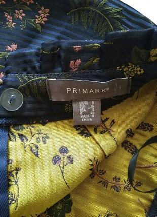 Синяя юбка трапеция в цветочный принт от primark.6 фото