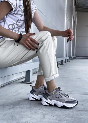 Популярні жіночі сірі кросівки nike m2k tekno 🆕 найк м2к текно