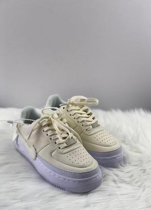 Кожаные женские кроссовки nike air force 1 jester white.