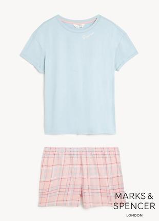 Піжамний набір жіноча піжама marks&spencer р.s, m бавовна