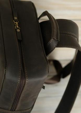 Шкіряний чоловічий рюкзак  №5 натуральна шкіра crazy horse , колір шоколад4 фото