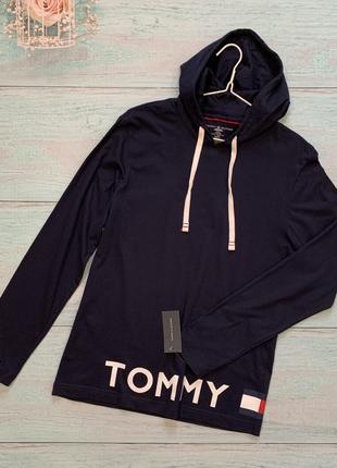 Лонгслив/футболка на длинный рукав с капюшоном tommy hilfiger р. s/36