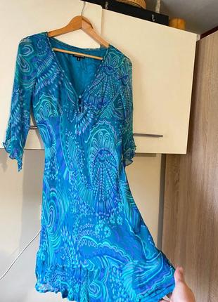 Платье натуральный шелк-миди, стильное платье натуральный шелк, платье легкая натуральная ткань