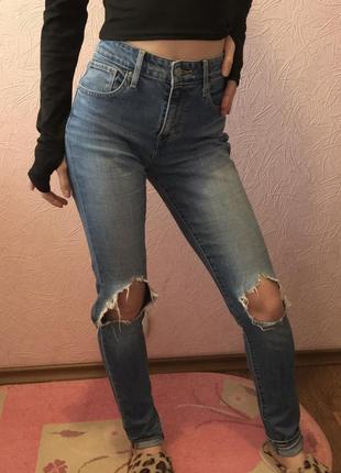 Джинси levi's high rise skinny 7217 фото