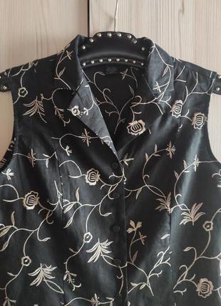 Anne carson льняная рубашка с вышивкой м2 фото