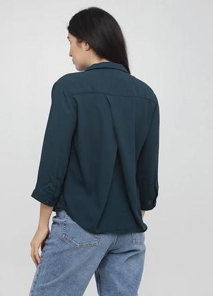 Блузка рубашка темно зеленого кольору monki2 фото