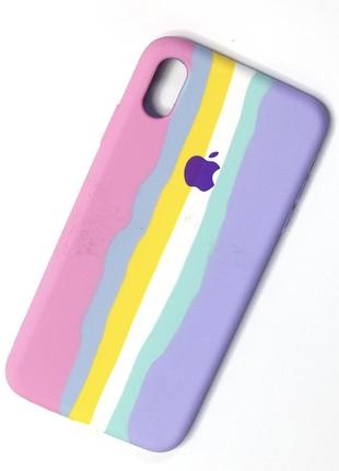 Чехол силиконовый case rainbow - iphone xs max1 фото