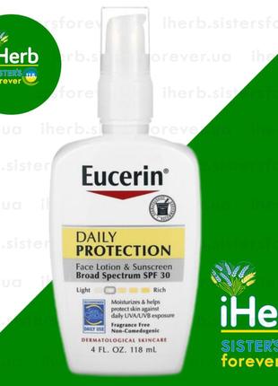 🌸🌱зволожуючий лосьйон для обличчя,🌱🌸 eucerin, щоденний захист, захист від сонця spf 30, без запаху, 118 мл🌿 iherb 🌿