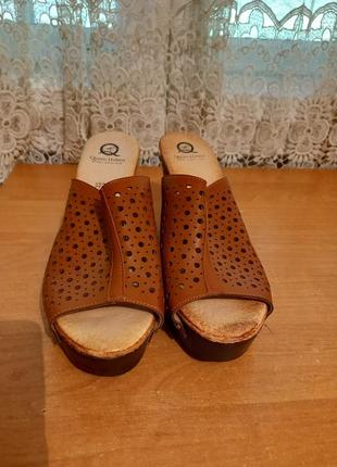 Туфли женские открытые, верх кожа