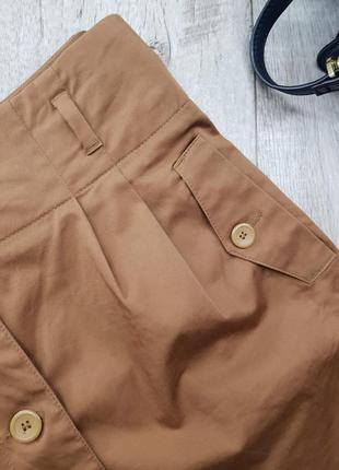 Коттоновая юбка на пуговицах с карманами benetton.4 фото