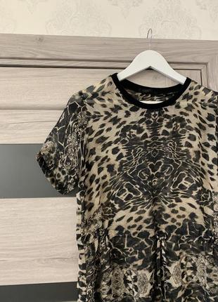 Леопардова сукня накидка на купальник5 фото