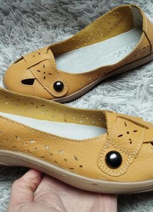 Женские кожаные туфли, мокасины, 37-40рр.