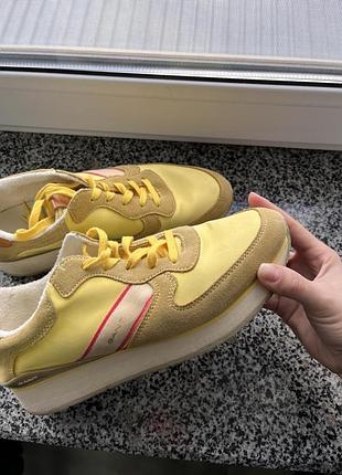 Кросівки жіночі натуральні замш gant оригінал  жовті яскраві  легкі якість бренд