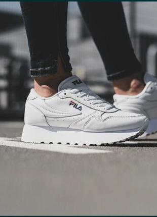 Fila usa orbit sport casual кроссовки спортивние трекинговие високие кожание замш белие черние2 фото