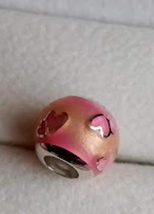 Срібний шарм, намистина для браслета "рожеві мрії"2 фото