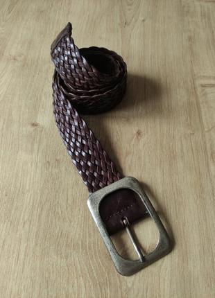 Стильный женский плетеный кожаный ремень , германия.размер 80