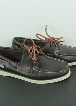 Шкіряні топсайдери sebago brown leather women