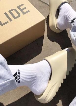 Тапочки yeezy slide “bone”3 фото