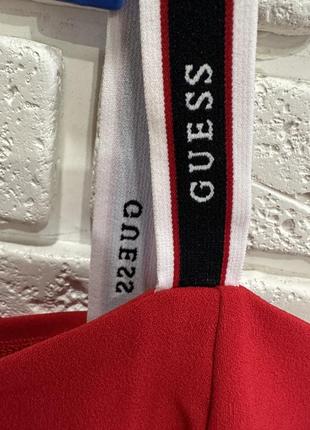 Guees оригинал платье красное со шлейками с лого бренда5 фото