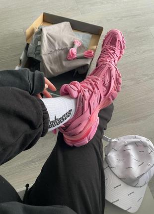 Кроссовки в стиле balenciaga track trainer pink женские премиум качество топ продаж8 фото