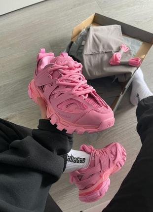 Кроссовки в стиле balenciaga track trainer pink женские премиум качество топ продаж