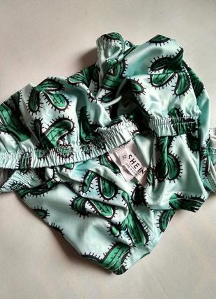 Пижамные шортики в принт кактусы фирмы shein5 фото