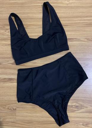 Черный раздельный купальник asos