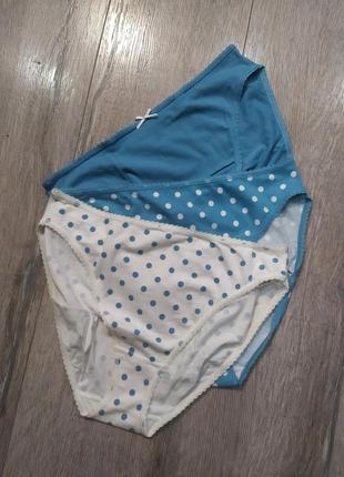 14/m-l,m&amp;s англія, набір трусики сліпи бавовна, бірюзові, нові, 3 шт.