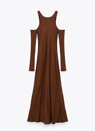 Плаття фірми zara, сатинове з в'язаними рукавами 3