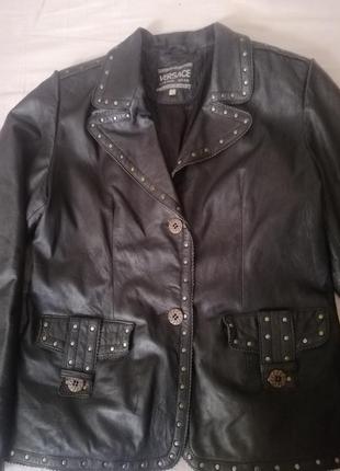 Versace винтаж, кожаный пиджак.1 фото