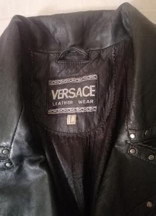 Versace винтаж, кожаный пиджак.3 фото