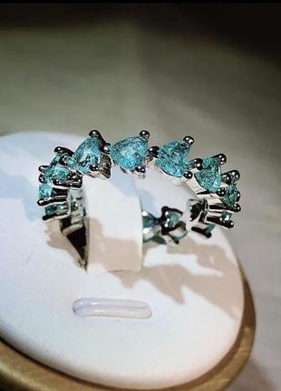 Кольцо с турмалином параиба