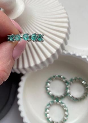 Кольцо с турмалином параиба